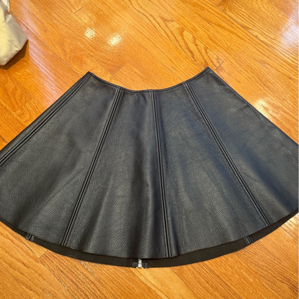 Opening Ceremony Black A-Line Leather Skirt